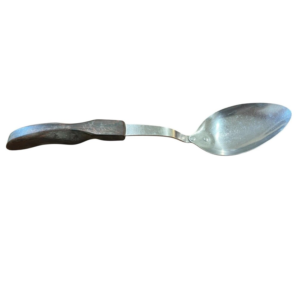 Vintage Cutco No 12  Brown Wood Handle Basting Serving Spoon 12"